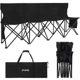 1MORE banco frontal negro mostrando cuatro asientos y respaldo, ideal para equipos