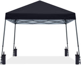 ABCCANOPY vista frontal del toldo negro mostrando sombra amplia y montaje rápido