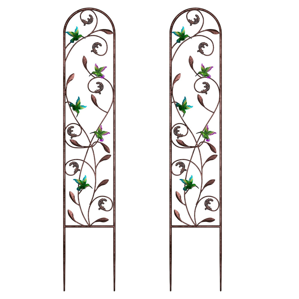aboxoo enrejado frontal con colibríes mostrando soporte decorativo para plantas