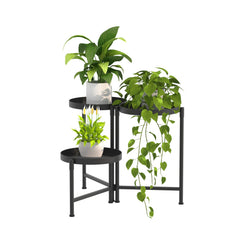 aboxoo estantería frontal de 3 niveles mostrando capacidad de plantas y organización
