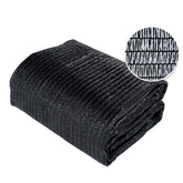 Agfabric malla de sombra frontal mostrando tamaño y color negro, protección solar