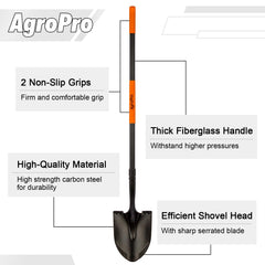 AgroPro detalle de cabeza en acero alto carbono mostrando filo resistente