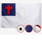 AGUIFLGS bandera cristiana frontal mostrando diseño y colores duraderos