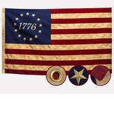 AGUIFLGS bandera Betsy Ross frontal empaquetada mostrando diseño vintage y uso exterior