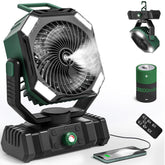 AIEPOCH vista frontal del ventilador portátil mostrando función multifunción