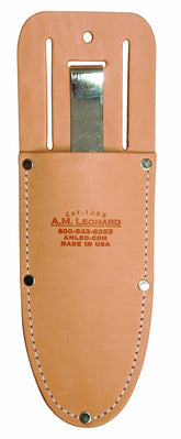 A.M. Leonard funda de cuero frontal mostrando protección y diseño robusto