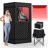 amocane vista frontal de la tienda sauna muestra espacio completo y privacidad