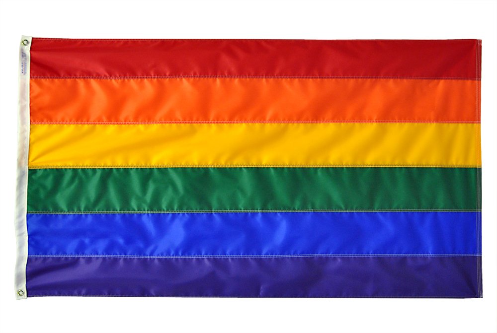 Annin Flagmakers bandera Pride frontal mostrando colores vivos y visibilidad