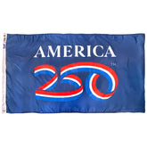 Annin Flagmakers vista frontal de la bandera USA 250, destaca el emblema y orgullo