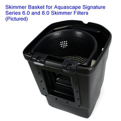 Aquascape detalle de malla resistente capturando hojas, mejora flujo y reduce obstrucciones