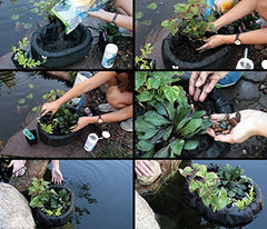 Aquascape detalle del material poroso que retiene sustrato y deja pasar agua
