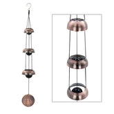 ASTARIN campana de viento vista frontal con diseño templo y Árbol de la Vida para decorar
