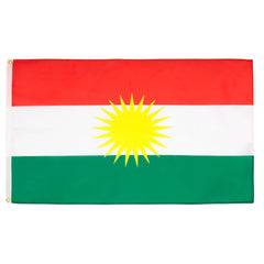AZ FLAG bandera Kurdistán vista frontal mostrando colores vivos y diseño claro