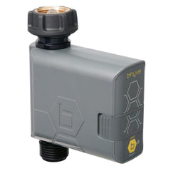 B-hyve temporizador frontal instalado, control fácil y ahorro de agua