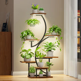 BACEKOLL vista frontal de la estantería S mostrando plantas y ahorro de espacio
