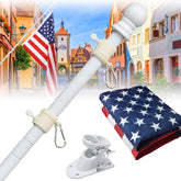 Barcetine kit frontal del poste blanco mostrando la bandera instalada y aspecto profesional