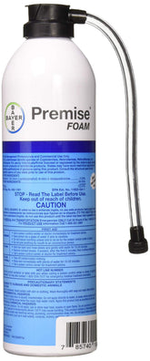 Bayer Premise Foam frasco frontal mostrando envase y etiqueta para identificación rápida