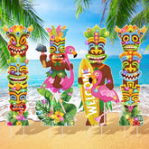 Bencailor señal tiki flamenco frontal mostrando colores vibrantes y bienvenida
