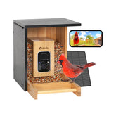 Birdfy comedero frontal de bambú mostrando diseño sostenible y apariencia elegante