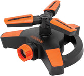 Black+Decker aspersor frontal mostrando diseño y beneficio de cobertura