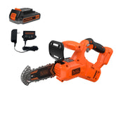 BLACK+DECKER vista frontal del kit de sierra de poda 6" con batería incluida