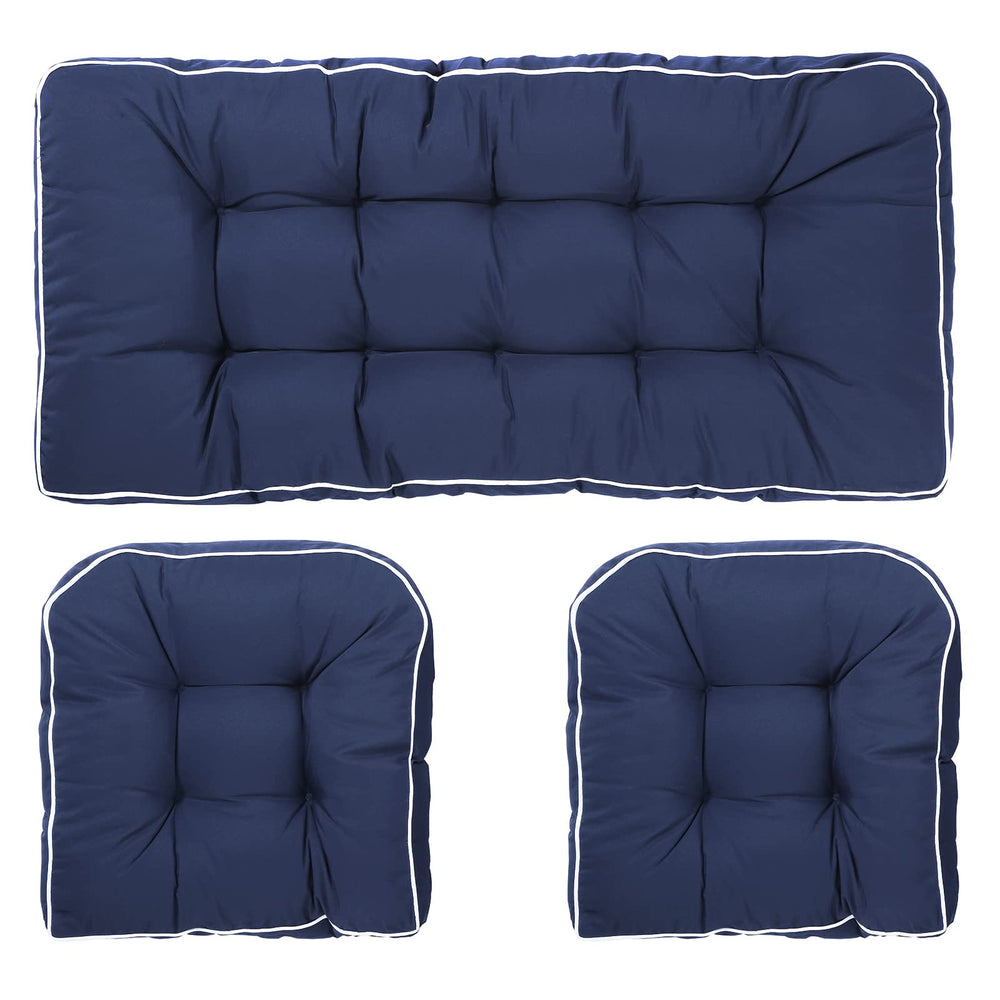 Blytieor vista frontal del juego de cojines para loveseat con estilo renovado