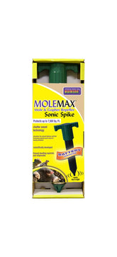 Bonide MoleMax vista frontal del empaque mostrando el producto y beneficios