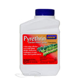 Bonide pyrethrin presentación frontal 16 oz con etiqueta clara y lista de uso