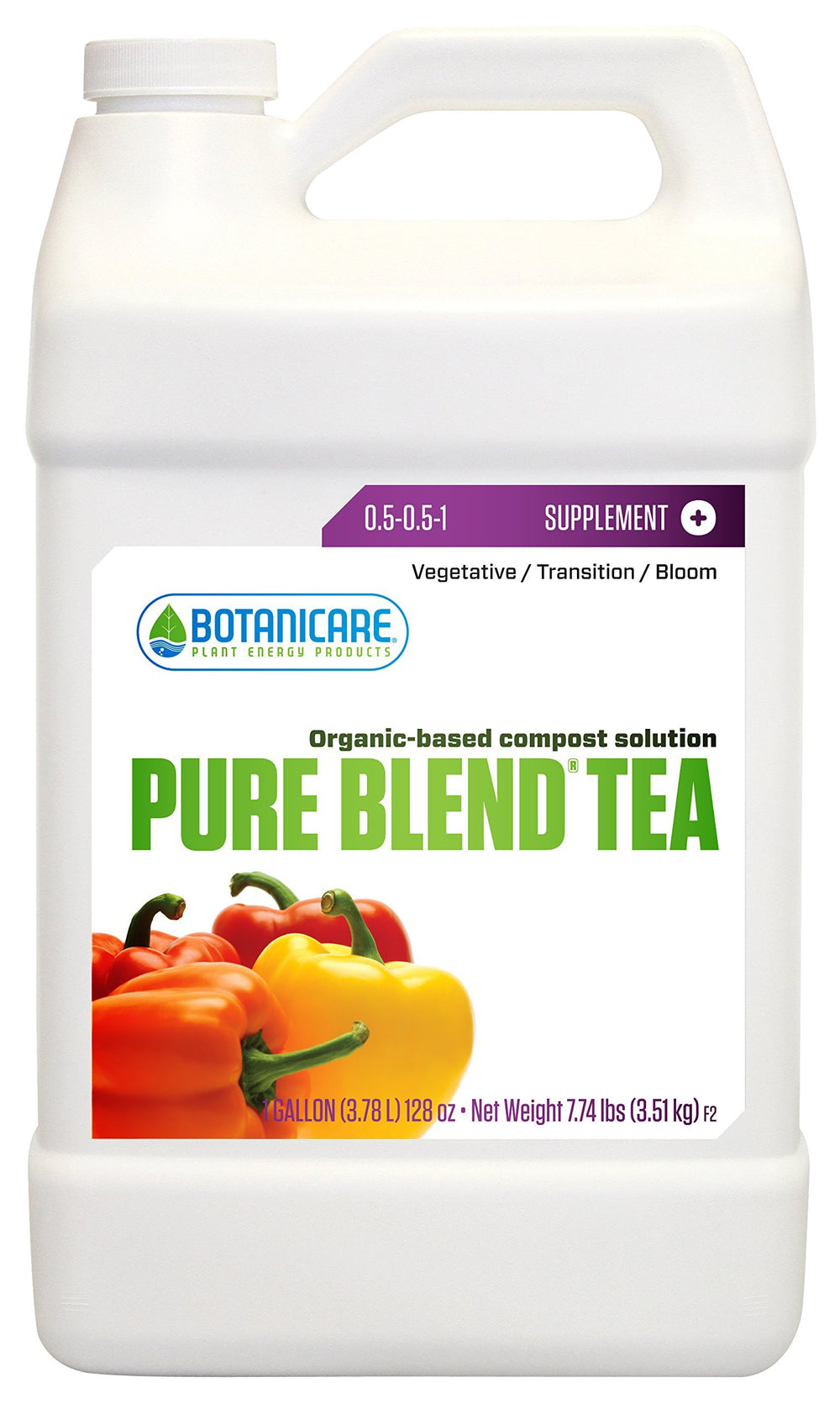 Botanicare Pure Blend Tea vista frontal con medidas claras y uso fácil