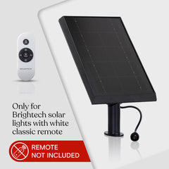 Brightech textura de panel solar mostrando celdas y durabilidad para exterior