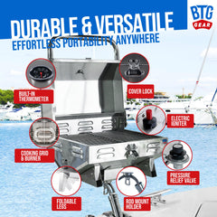 BTG GEAR detalle de acero inoxidable resistente a ambientes marinos