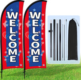 Buryeah bandera frontal Welcome visible desde la calle para atraer clientes