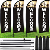 Buryeah bandera frontal con diseño Welcome, alta visibilidad
