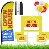 Buryeah bandera frontal open house que atrae atención desde la calle