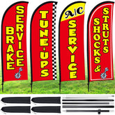 Buryeah bandera frontal roja en taller atrae clientes
