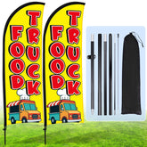 Buryeah vista frontal de pack de banderas que atrae clientes