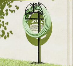 CALIDOLA soporte con manguera enrollada optimiza almacenamiento en jardín