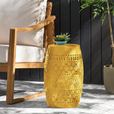 Christopher Knight Home vista frontal de la mesa Zoey en amarillo con acabado elegante
