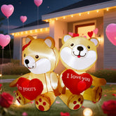 Cllayees vista frontal de osos con corazones, decoración llamativa