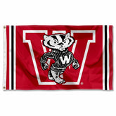 College Flags & Banners Co. bandera frontal con logo Badgers, gran visibilidad