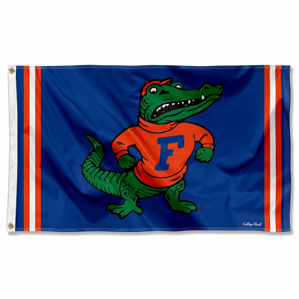 College Flags bandera Florida Gators frontal mostrando logo retro y orgullo del equipo