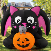 COMIN gato con calabaza vista frontal y atractivo festivo