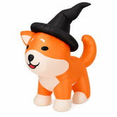 COMIN inflable corgi mago frontal iluminado destacando decoración exterior