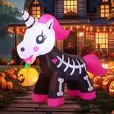 COMIN unicornio esqueleto frontal mostrando diseño único y decoración exterior
