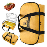 Concons vista frontal de la bolsa para reposar carne, mantiene calor uniformemente