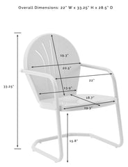 Crosley primer plano del respaldo con nervaduras y soporte estético