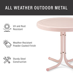 Mesa Crosley Griffith en una terraza sosteniendo bebidas, práctico y elegante