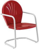 Crosley Furniture vista frontal de la silla roja, aspecto retro y resistente