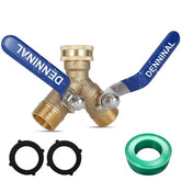 Denninal divisor frontal mostrando conexiones 3/4" y solidez
