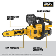 DEWALT detalle de cadena y tensor para cortes precisos